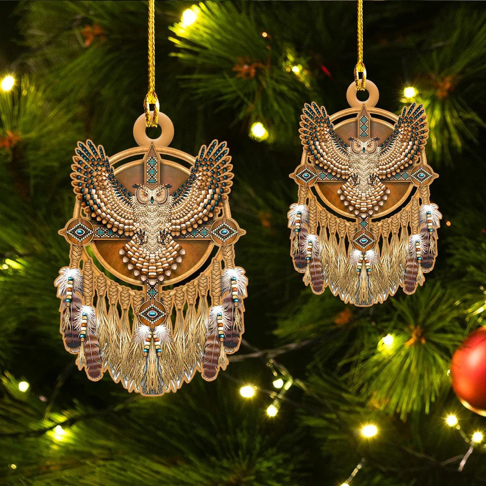 American Native Owl Acrylic Ornament for Native who loves Owl Ornament