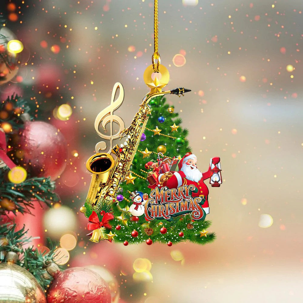 Custom Saxophone Christmas Tree Ornament Custom Shaped Acrylic for Saxophone Players
