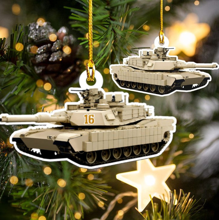 Personalized Tank Custom Shaped Acrylic Ornament for Military
