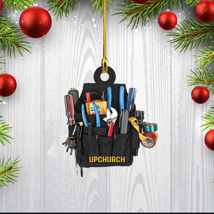 Customized Electrician Tool Bag Acrylic Ornament/ Ornament for Electrician/ Gift for Dad Electrician