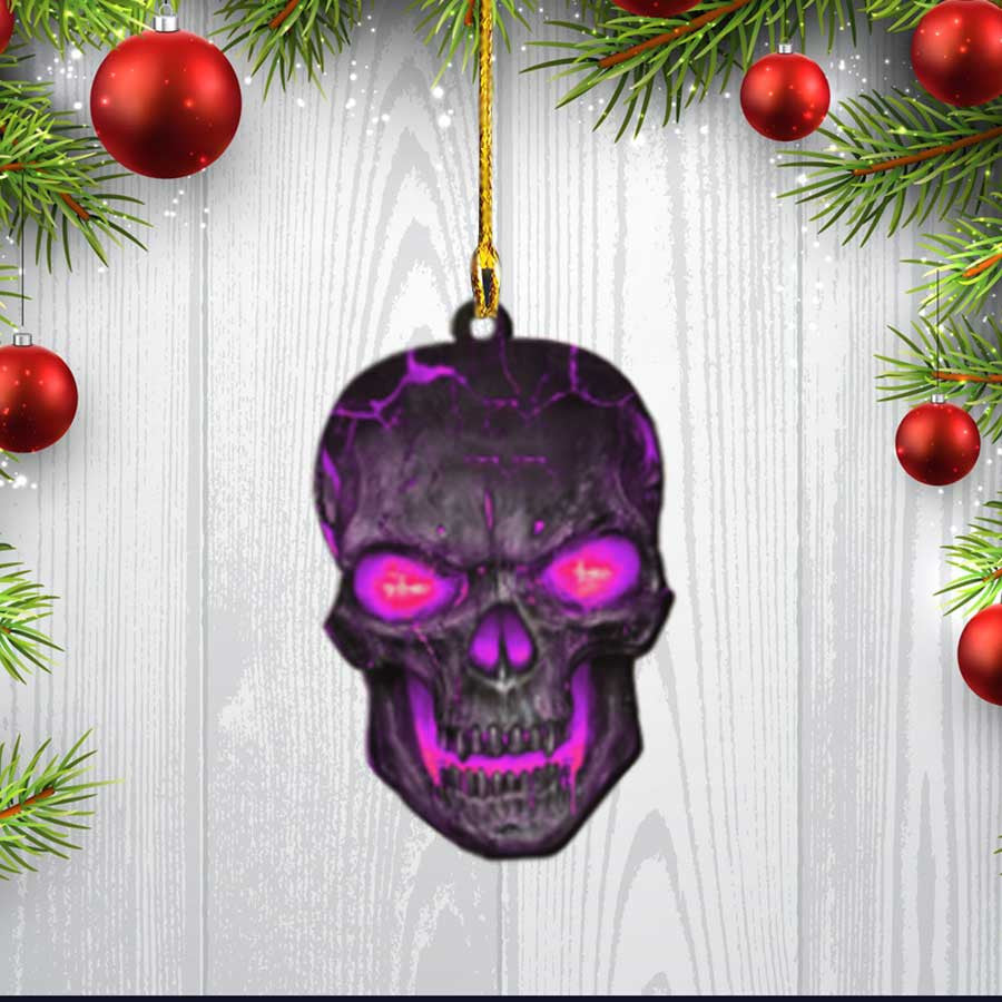 Personalized Skull Ornament/ Custom Name Flat Acrylic Ornament for Skull Lover