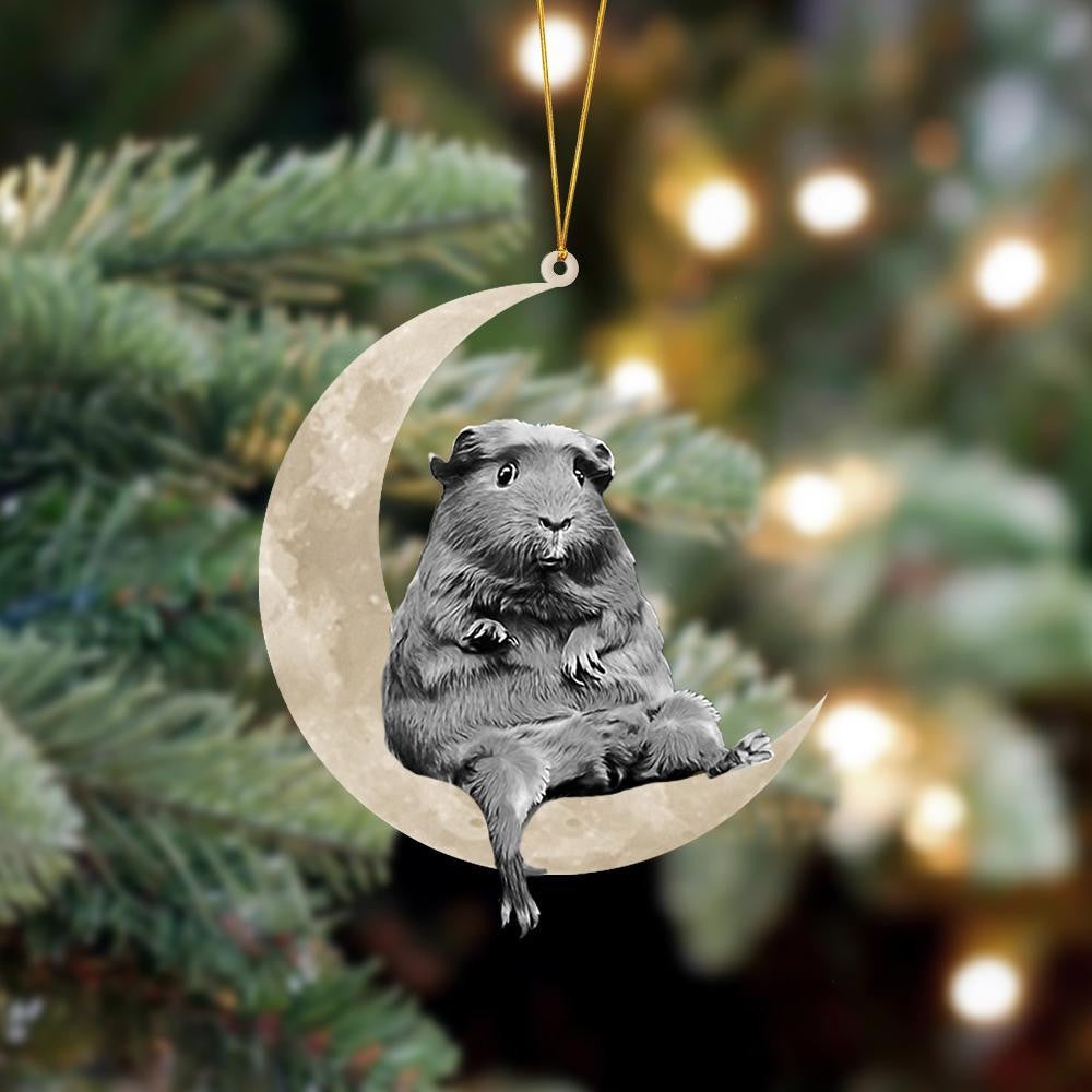 Guinea Sits On The Moon Hanging Flat Acrylic Ornament