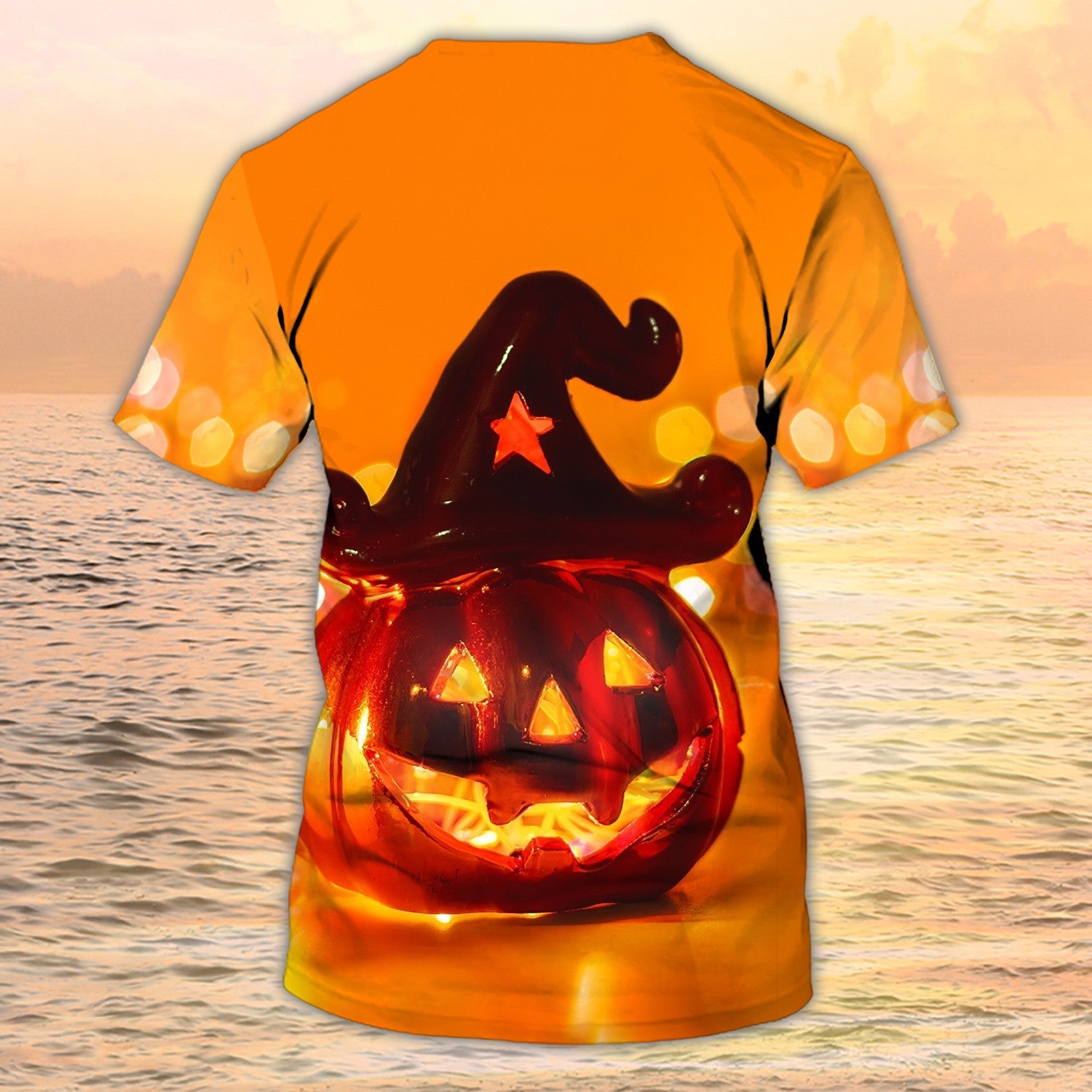 Halloween T Shirts For Adults Yellow 3D Pumpkin Autumn Halloween Shirt