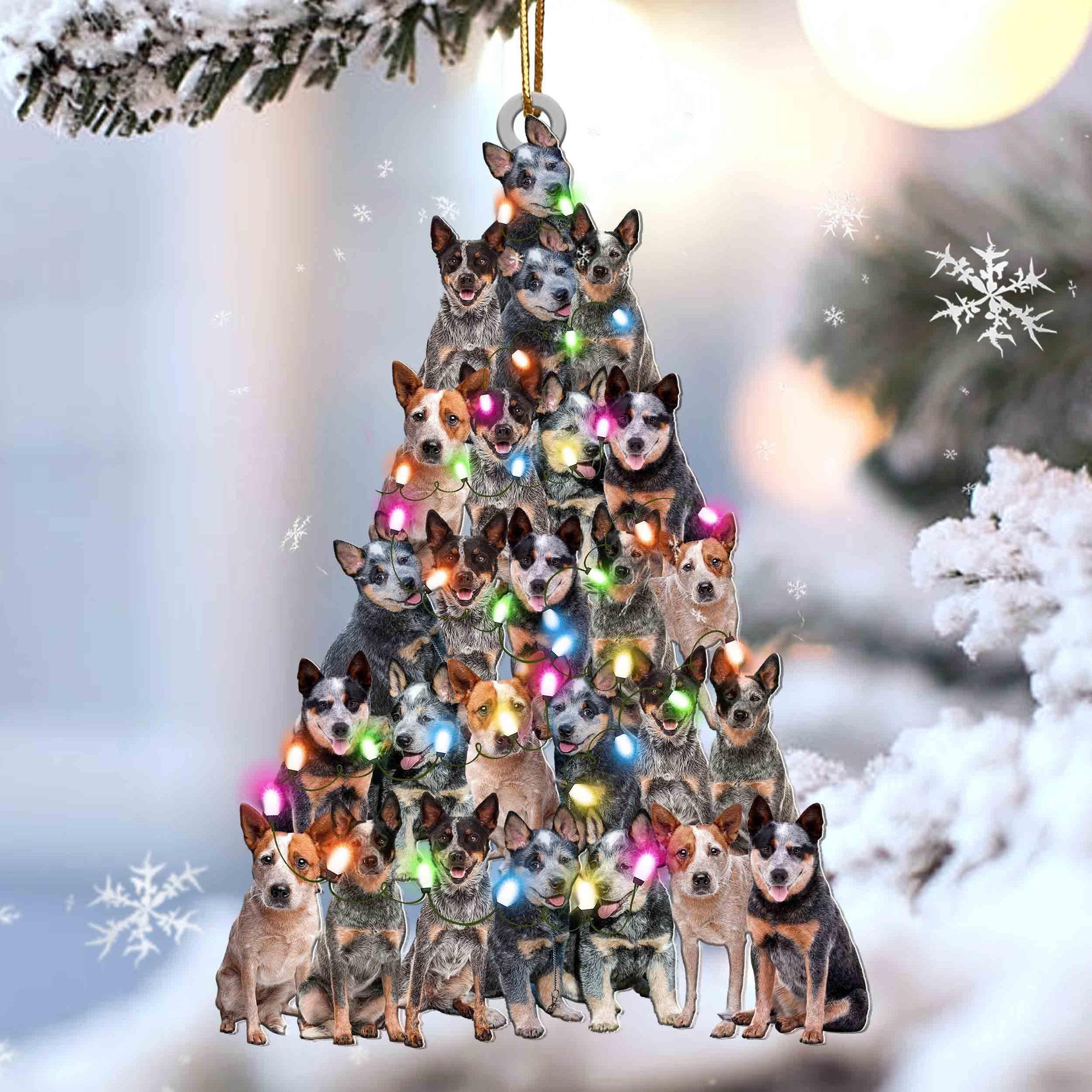 Heeler Christmas Tree Shaped Ornament For Heeler Lover Gift For Dog Lover Ornament