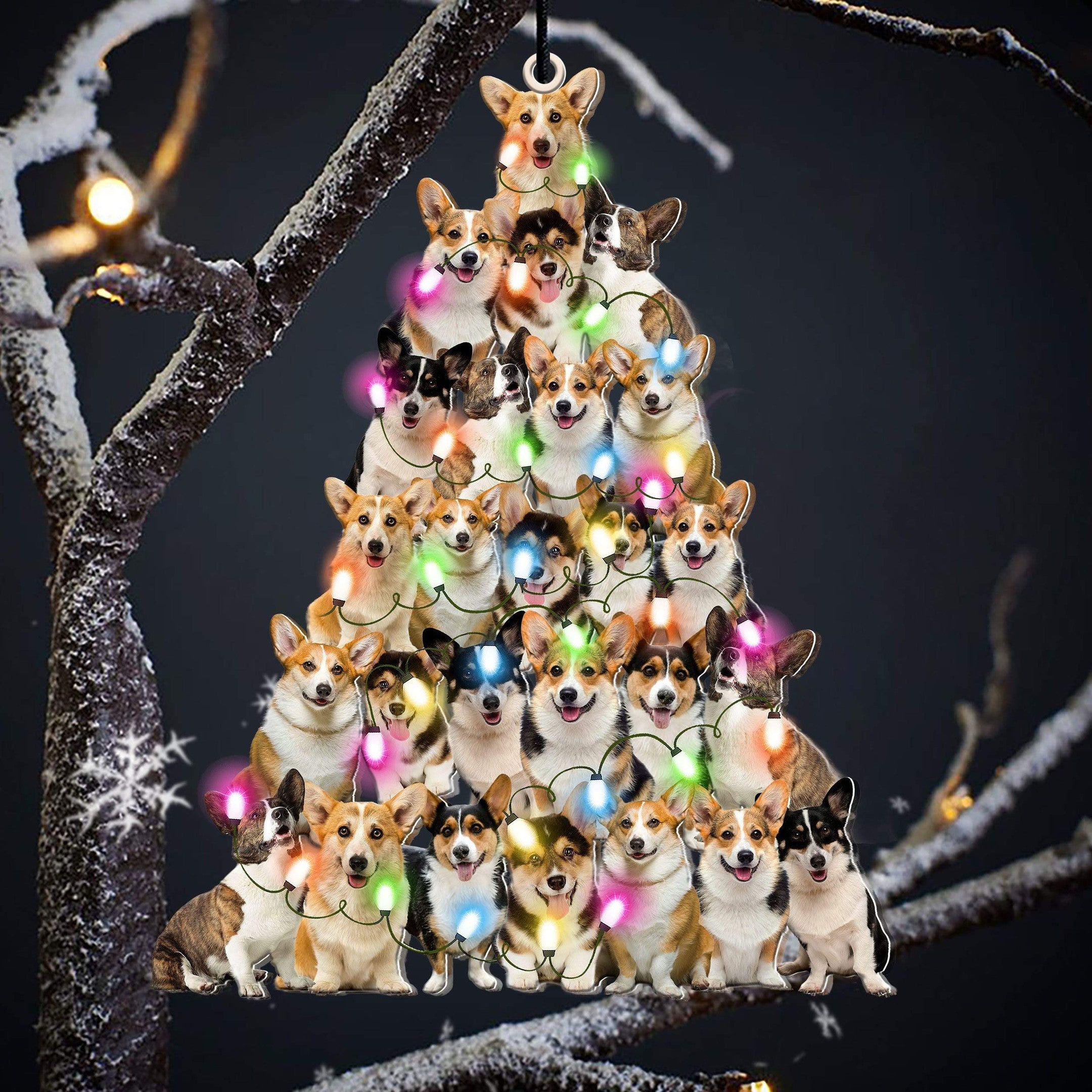 Corgi Christmas Tree Shaped Ornament For Corgi Lover Gift For Corgi Mom Ornament