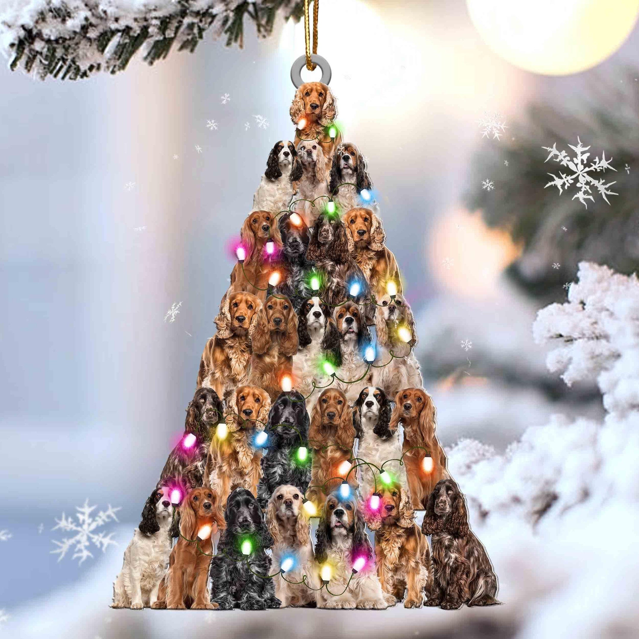 Cocker Spaniel Christmas Tree Shaped Ornament For Cocker Spaniel Lover Gift For Dog Lover Ornament