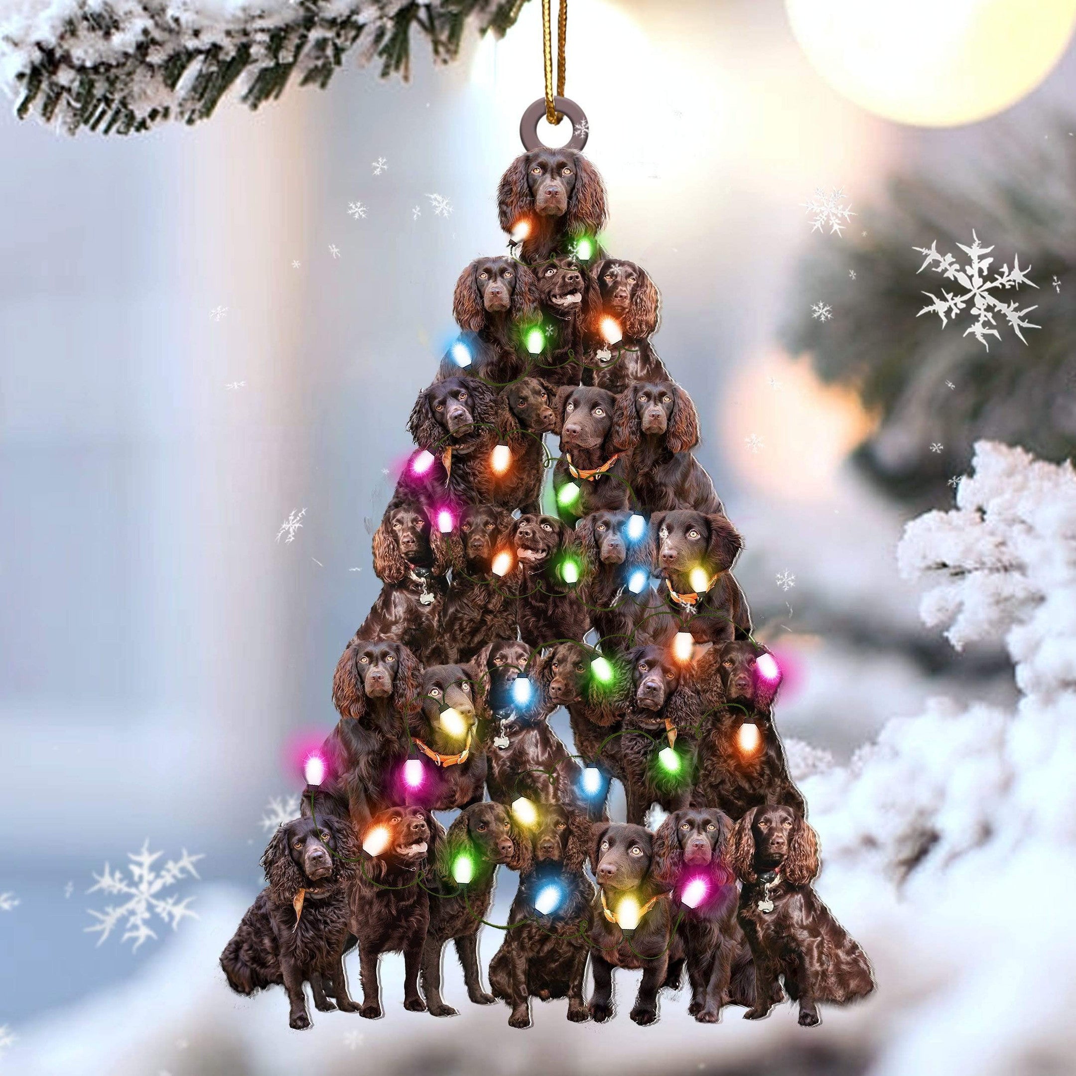 Boykin Spaniel Christmas Tree Shaped Acrylic Ornament For Boykin Spaniel Lovers
