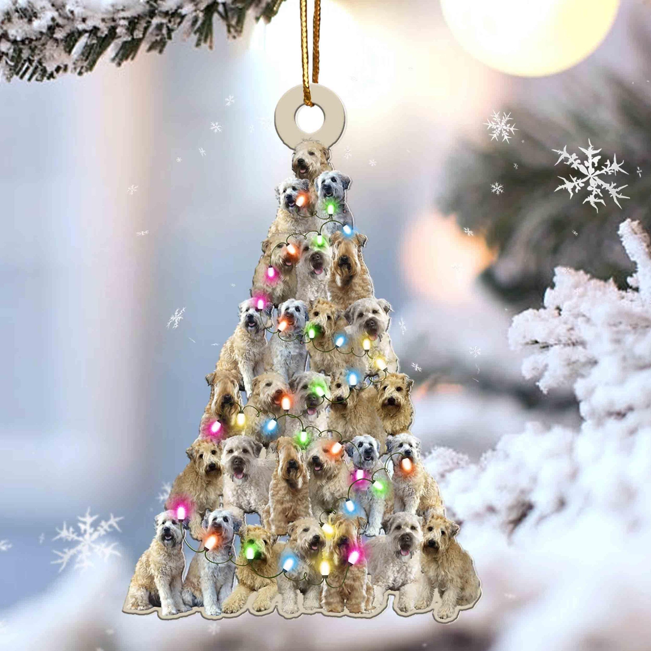Wheaten Terrier Christmas Tree Shaped Acrylic Ornament For Wheaten Terrier Lovers