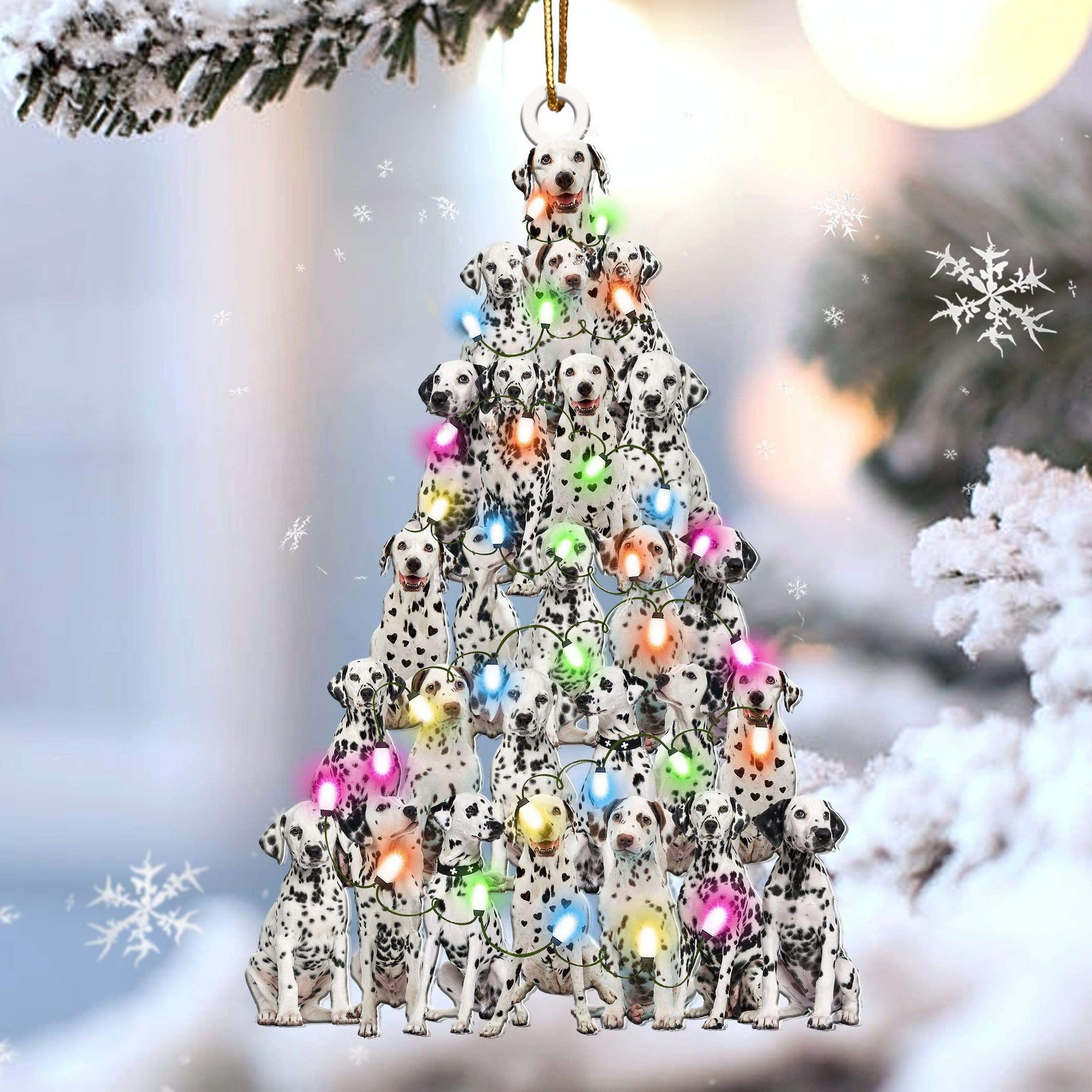 Dalmatian Christmas Tree Shaped Ornament For Dalmatian Lover Custom Acrylic Ornament For Dog Mom