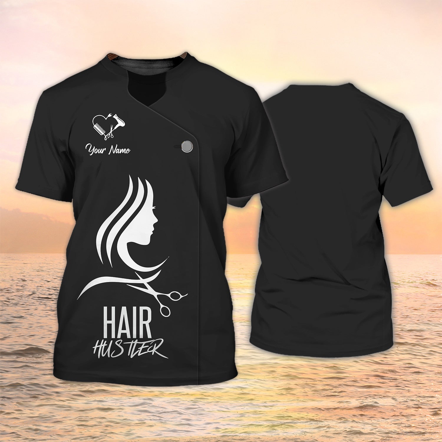 Hair Hustler Shirt Hairstylist Tshirt Custom Hair Salon Black Uniform Gift For Hairdresser
