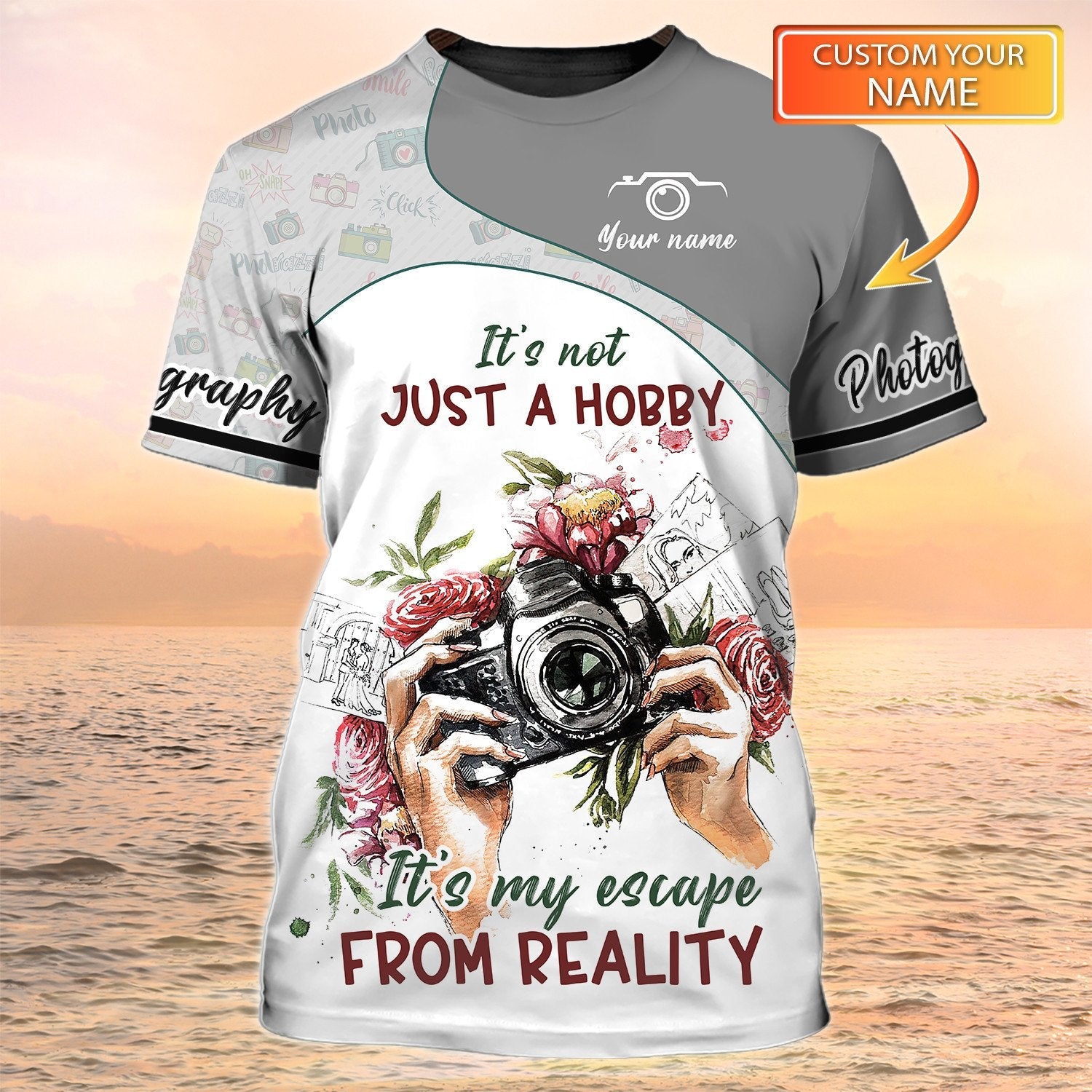 Custom Photographer Shirts Camera Pattern Design Shirts Not Just A Hobby Camera Tshirt