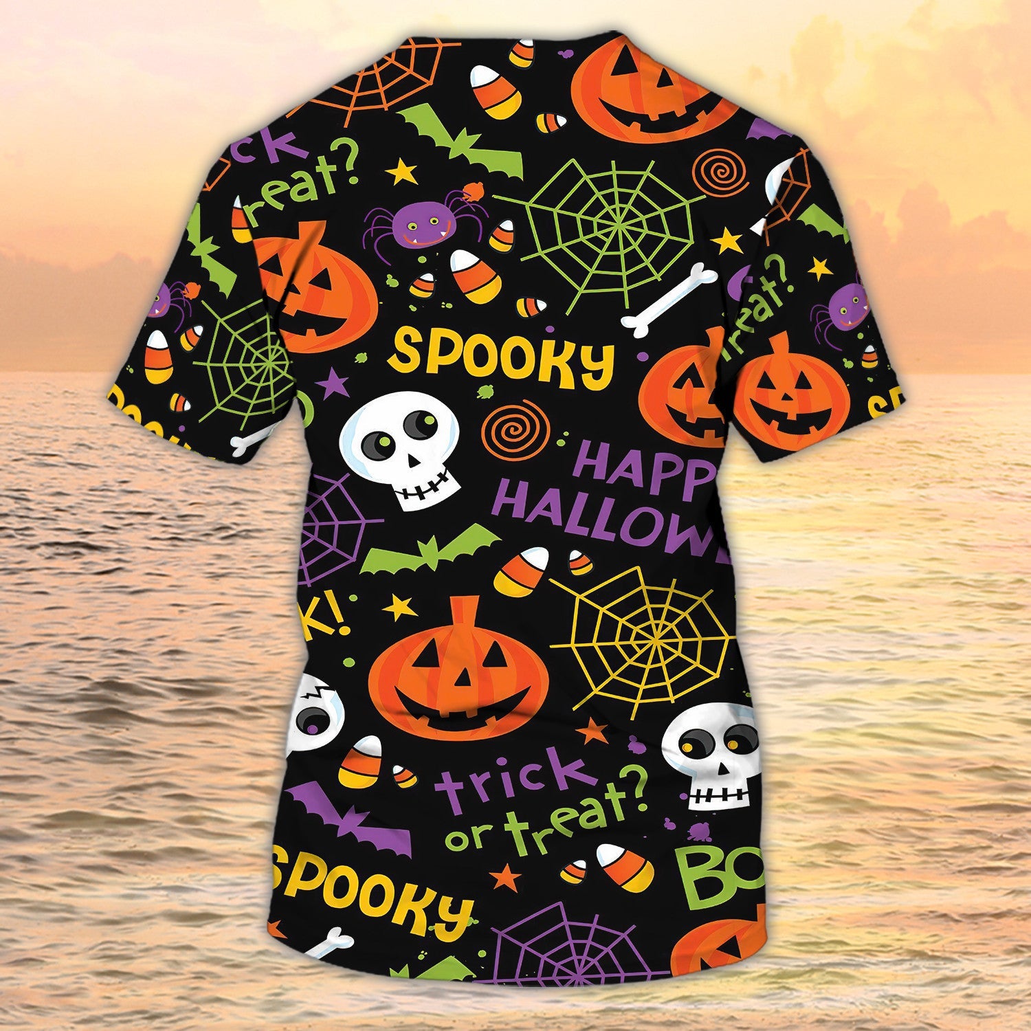 3D Spooky Shirt Trick Or Treat Full Print On Halloween Shirt Full Size