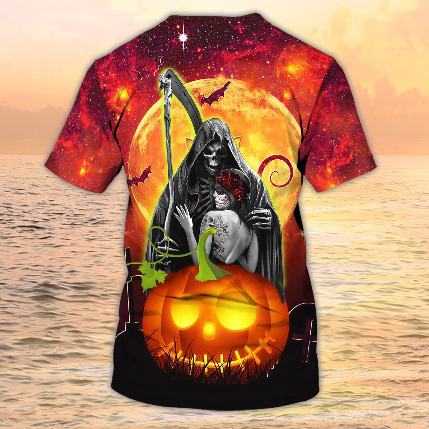 Skull Girl Halloween 3D T Shirt The Death And Girl Halloween Tshirt Men Women