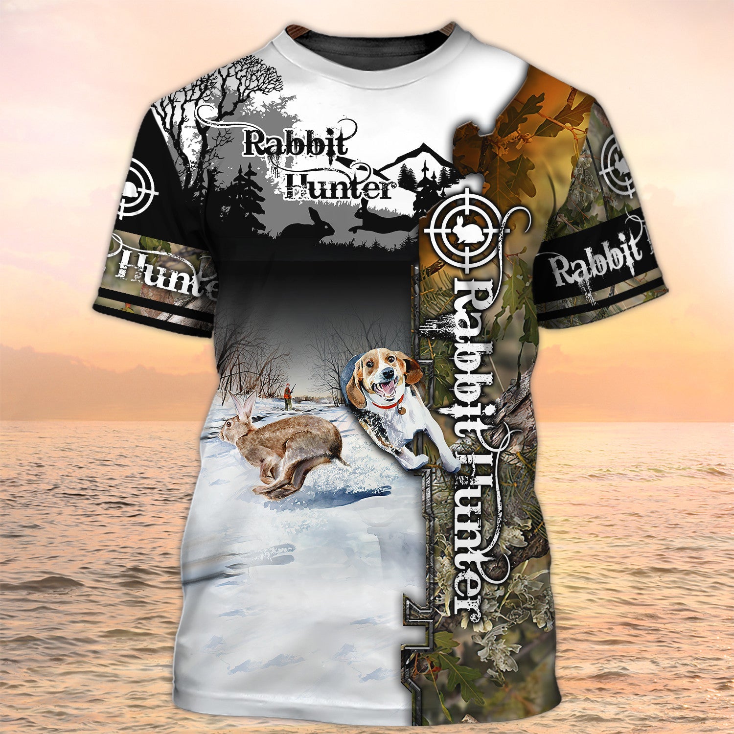 Nice Dog Hunting Rabbit Camo 3D All Over Printed Shirts/ Hunting Tshirt/ Rabit Hunting Tshirts