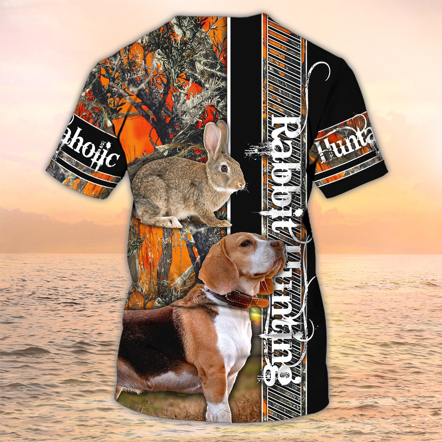 Camo Rabbit Hunting 3D All Over Printed Shirts/ Hunting Tshirt/ Rabit Hunting Tshirts