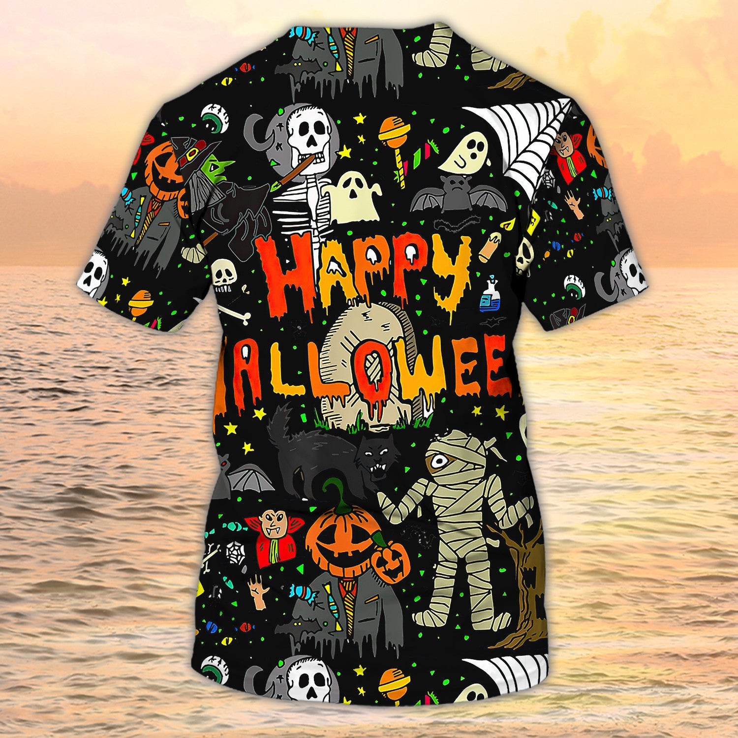 Happy Halloween 3D All Over Print T Shirt Full Of Ghost On Halloween Shirts