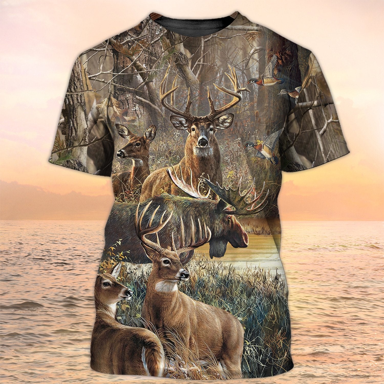 Hunting Deer Camo Tshirts/ Hunting Tshirt/ Deer Hunter Tshirts
