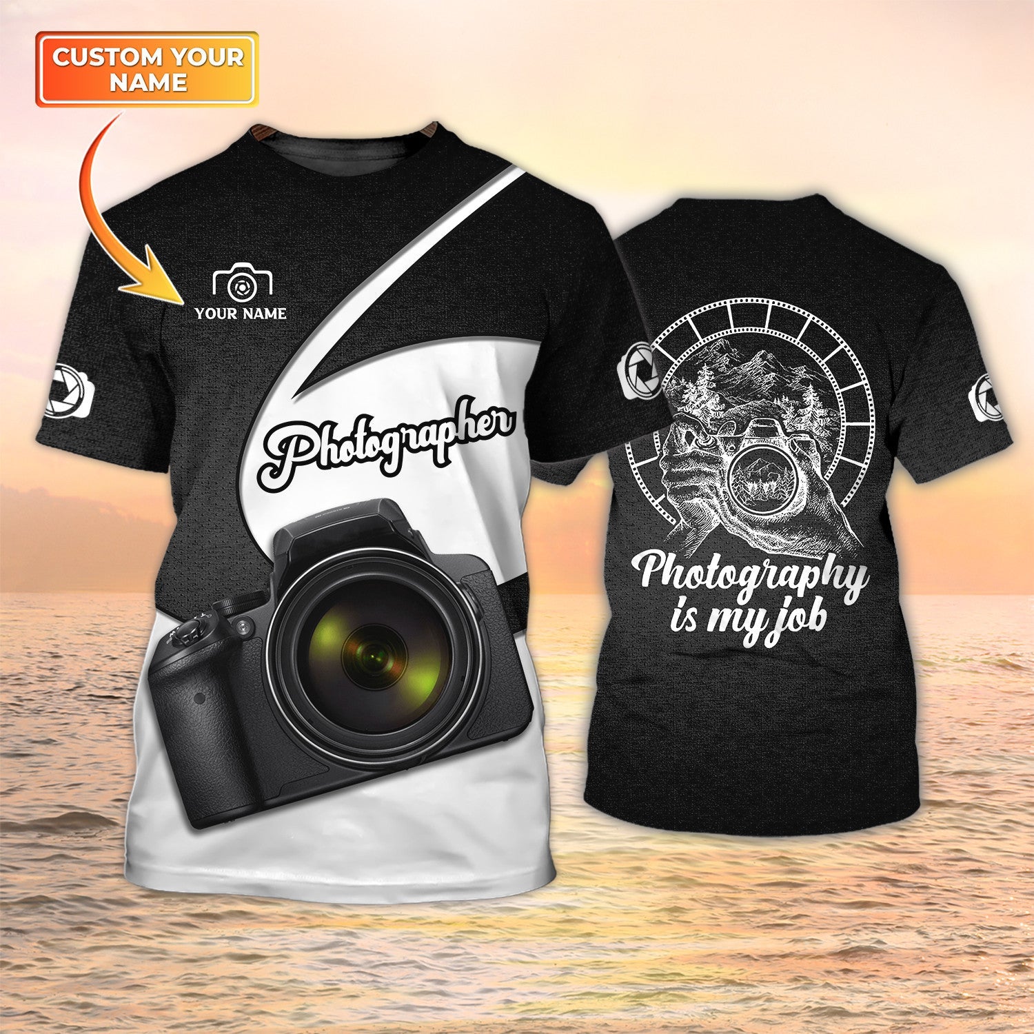 Photography T Shirt 3D Camera Shirt Photography Is My Job Gift for Photographers
