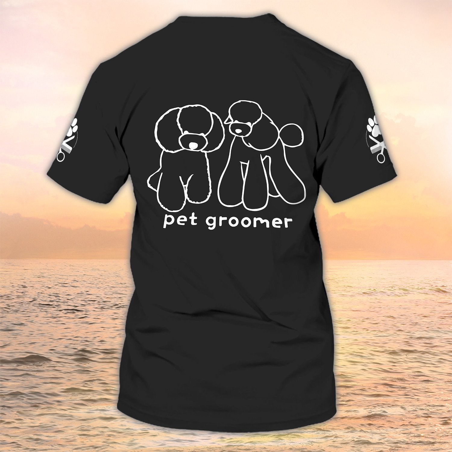 Pet Groomer T Shirt Grooming Custom Shirts Pet Salon Uniform Black