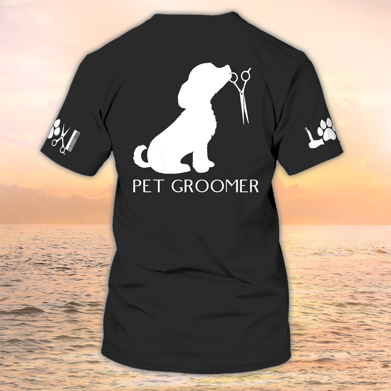 Pet Groomer Shirts Grooming Custom Shirts Pet Salon Uniform Black