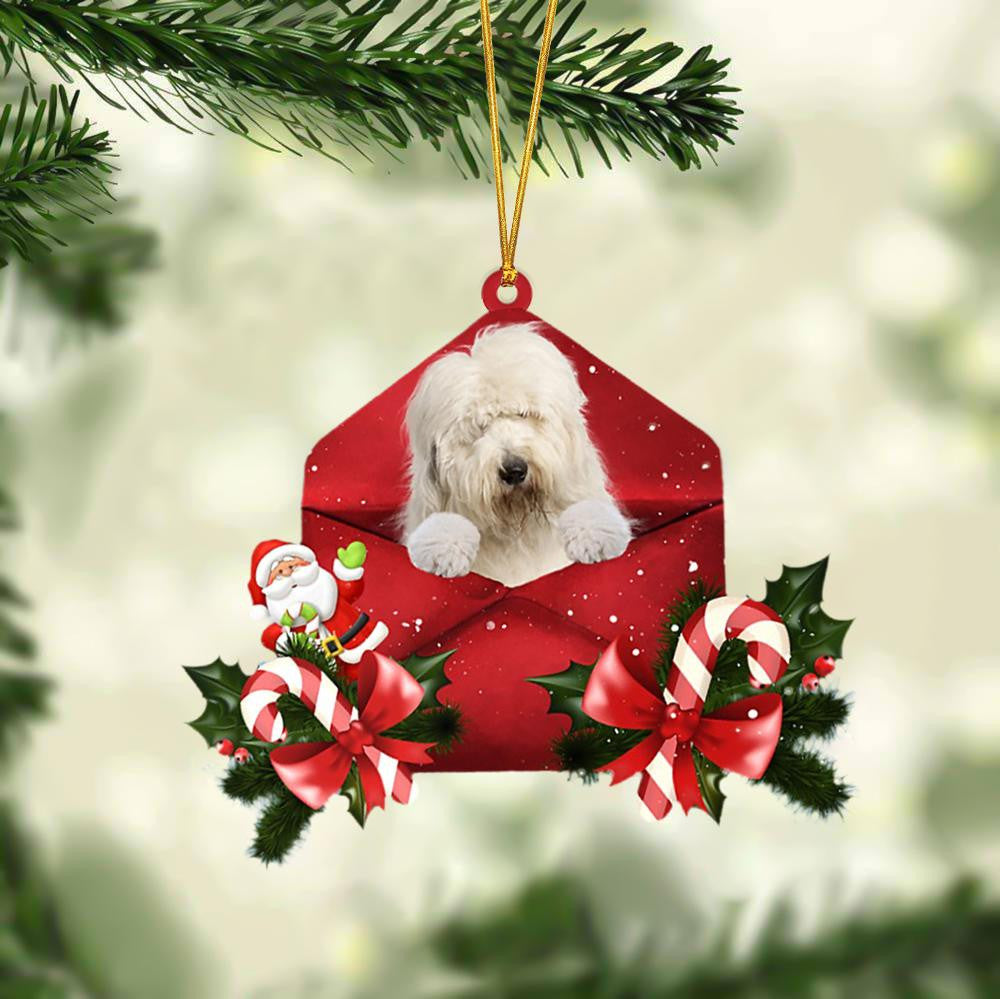 Old English Sheepdog Christmas Letter Shaped Ornament / Acrylic Dog Christmas Ornament Xmas Dog Gifts
