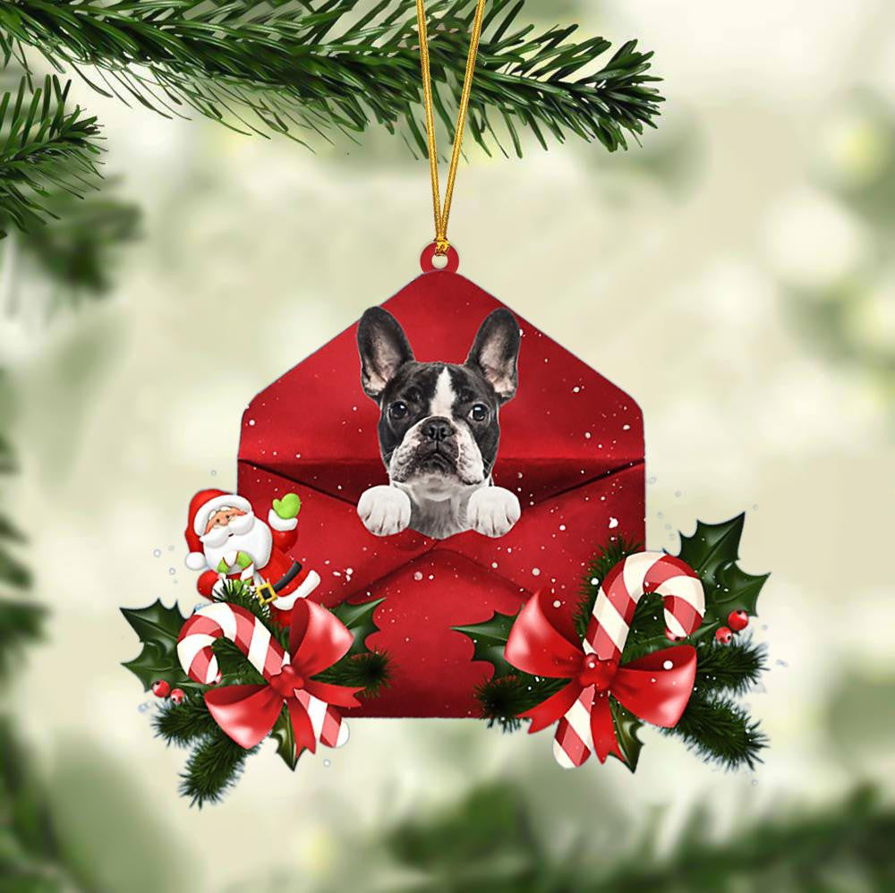 French Bulldog Christmas Letter Shaped Ornament / Acrylic Dog Christmas Ornament Xmas Dog Gifts