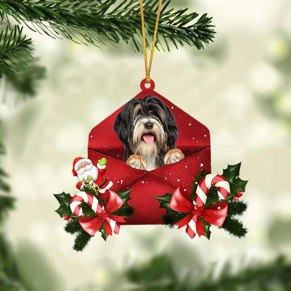 Tibetan Terrier Christmas Letter Shaped Ornament / Acrylic Dog Christmas Ornament Xmas Dog Gifts