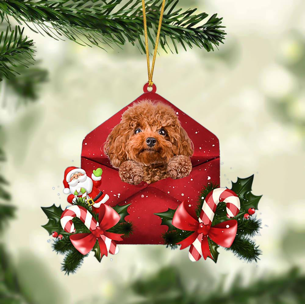 Poodle Christmas Letter Shaped Ornament / Acrylic Dog Christmas Ornament Xmas Dog Gifts