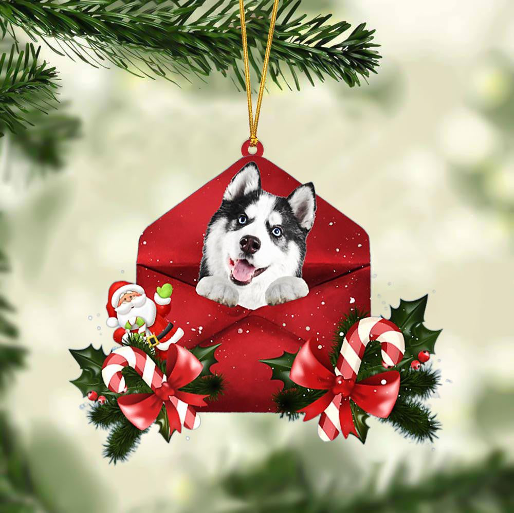 Husky Christmas Letter Shaped Ornament / Acrylic Dog Christmas Ornament Xmas Dog Gifts