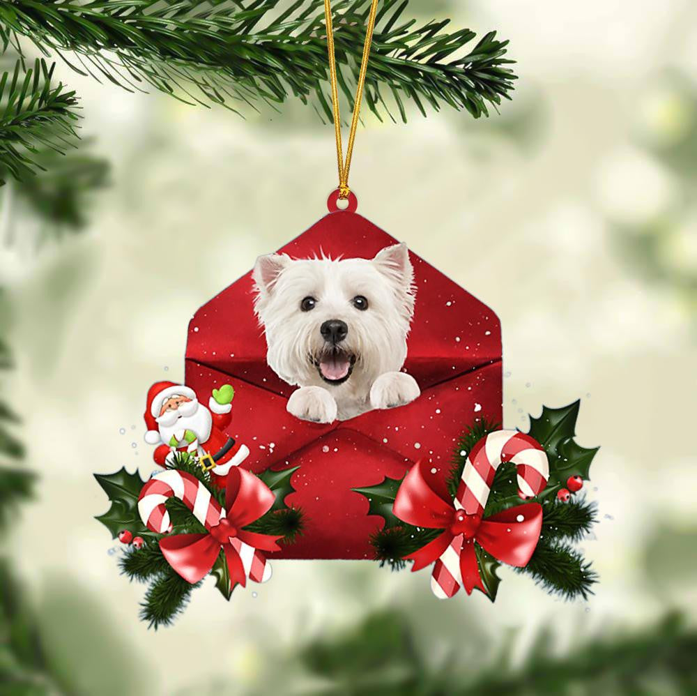 West Highland White Terrier Christmas Letter Shaped Ornament / Acrylic Dog Christmas Ornament Xmas Dog Gifts