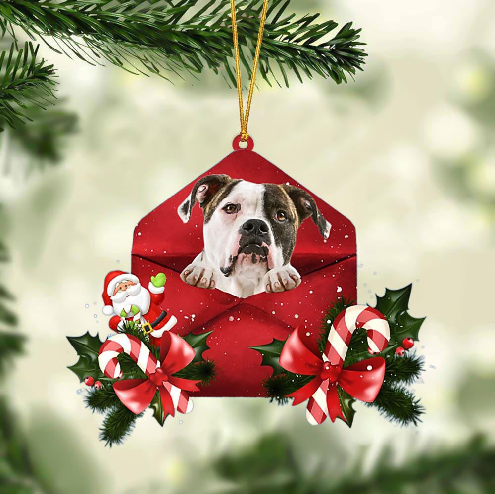 Bulldog Christmas Letter Shaped Ornament / Acrylic Dog Christmas Ornament Xmas Dog Gifts