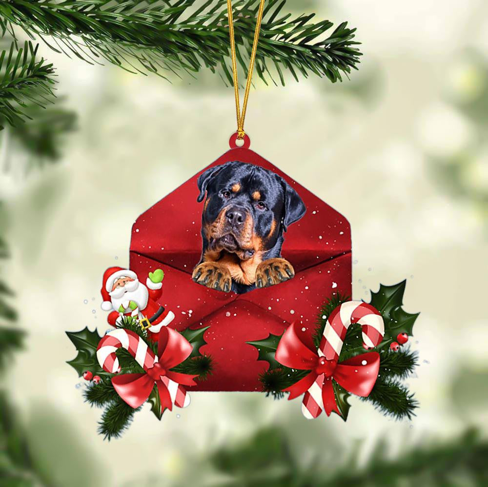 Rottweiler Christmas Letter Shaped Ornament / Acrylic Dog Christmas Ornament Xmas Dog Gifts