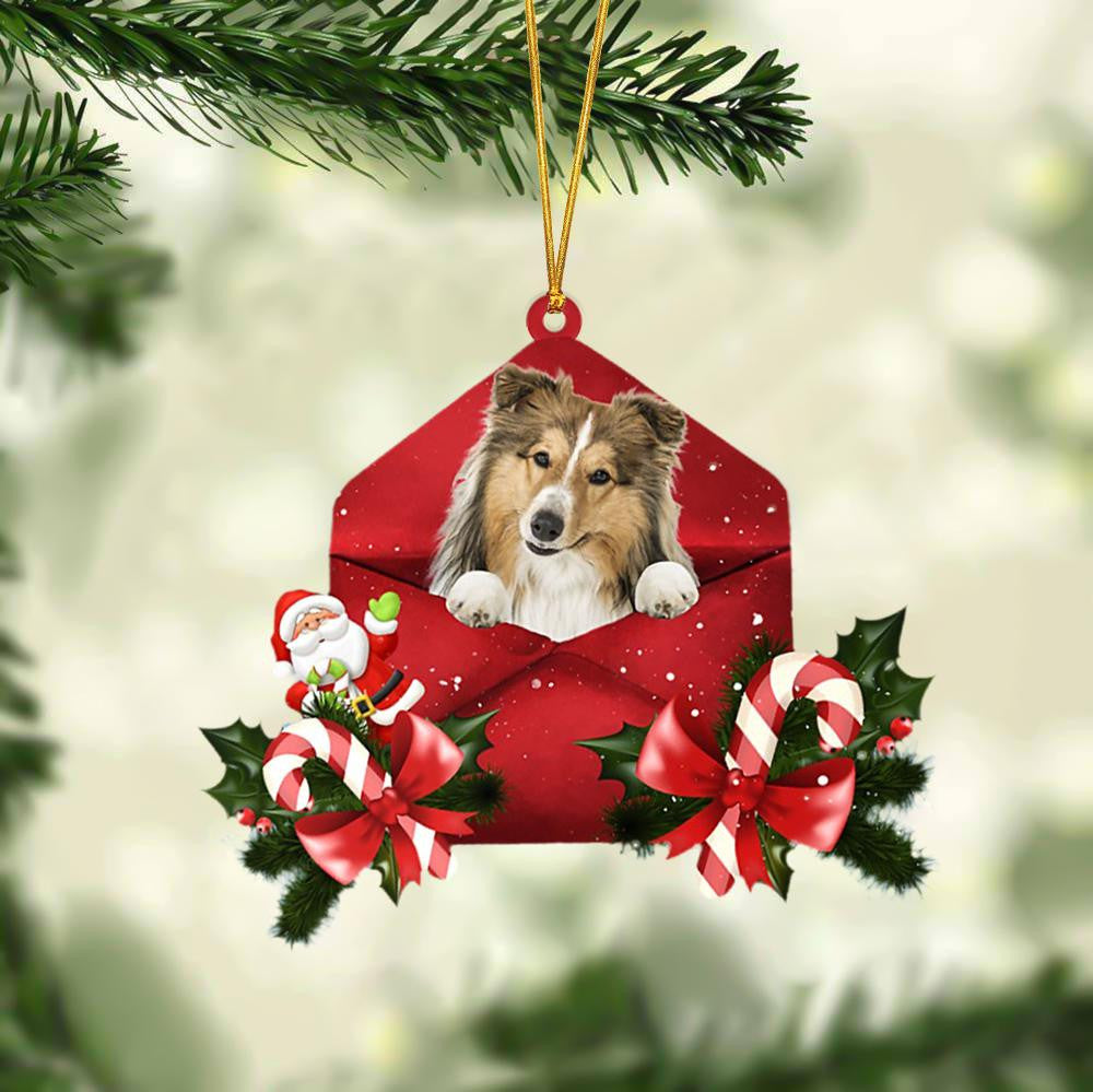 Shetland Sheepdog Christmas Letter Shaped Ornament / Acrylic Dog Christmas Ornament Xmas Dog Gifts