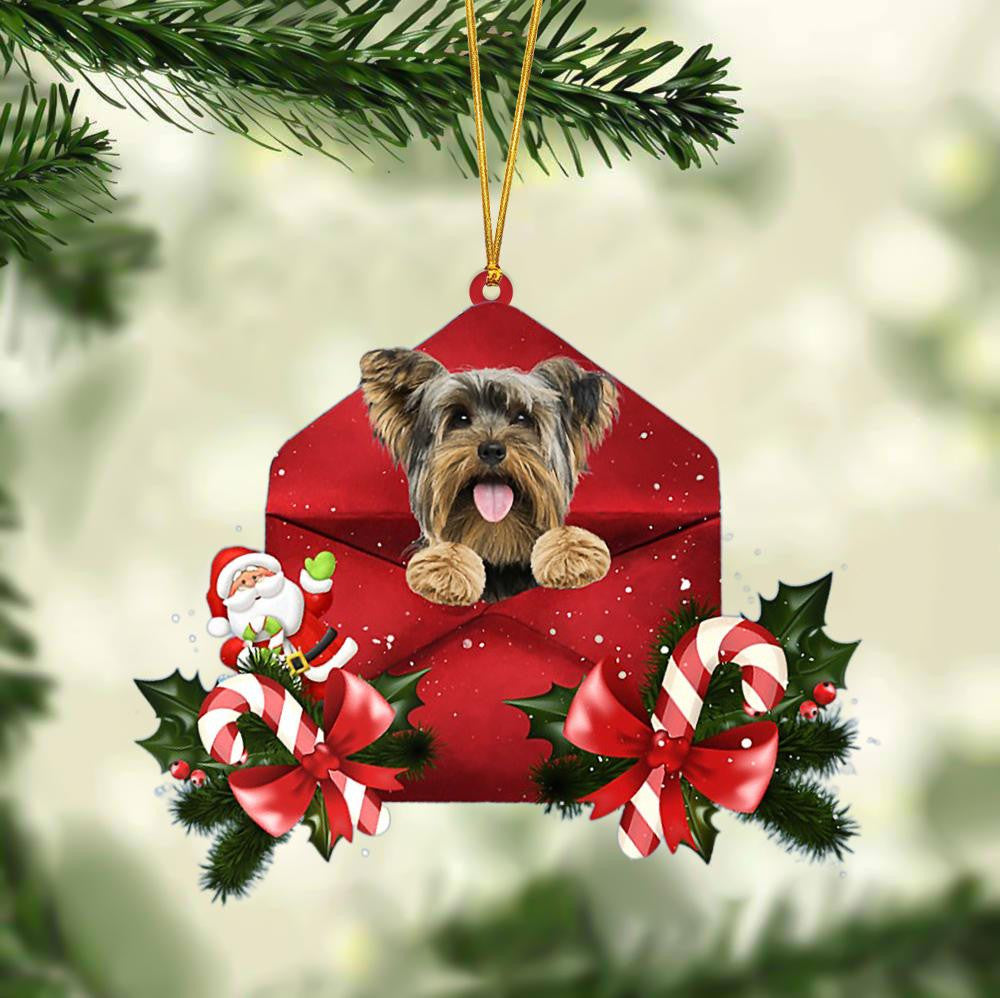 Yorkshire Terrier Christmas Letter Shaped Ornament / Acrylic Dog Christmas Ornament Xmas Dog Gifts