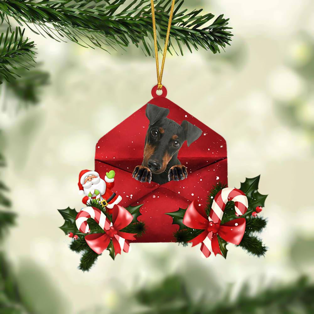 Manchester Terrier Christmas Letter Shaped Ornament / Acrylic Dog Christmas Ornament Xmas Dog Gifts