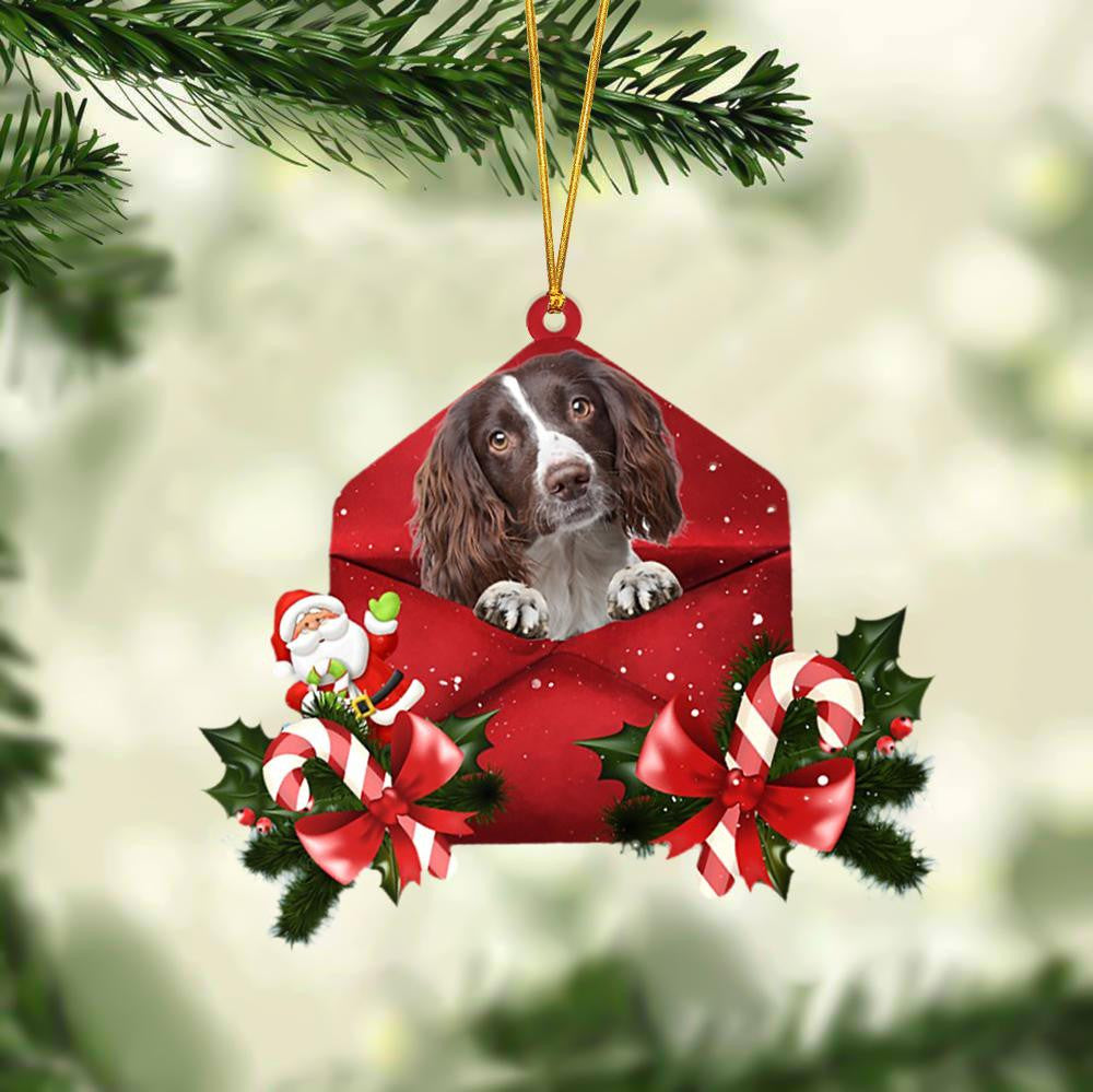 English Springer Spaniel Christmas Letter Shaped Ornament / Acrylic Dog Christmas Ornament Xmas Dog Gifts