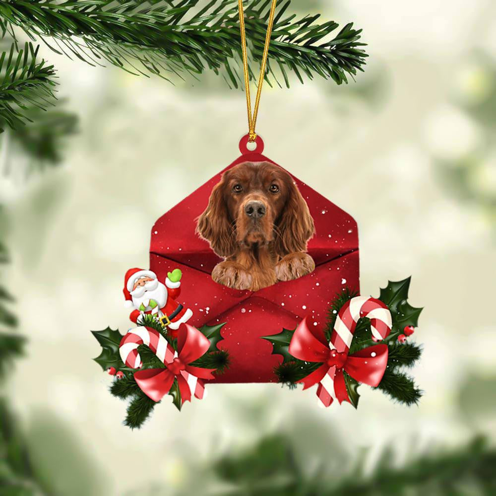 Irish Setter Christmas Letter Shaped Ornament / Acrylic Dog Christmas Ornament Xmas Dog Gifts