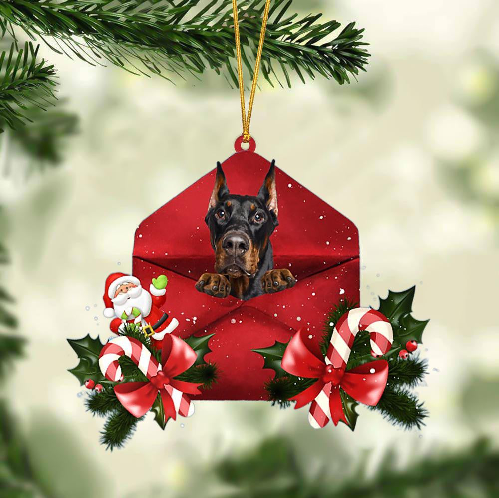 Doberman Christmas Letter Shaped Ornament / Acrylic Dog Christmas Ornament Xmas Dog Gifts