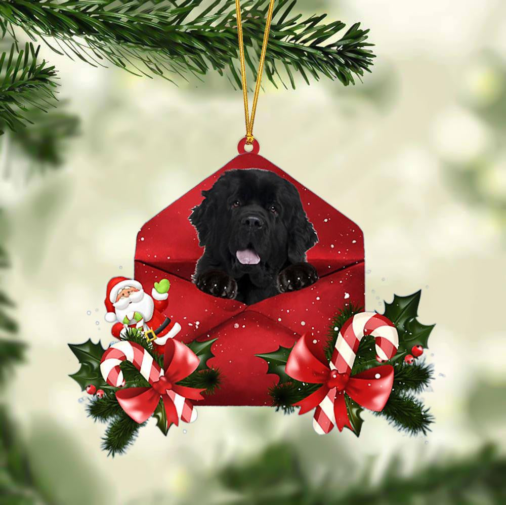 Newfoundland Christmas Letter Shaped Ornament / Acrylic Dog Christmas Ornament Xmas Dog Gifts