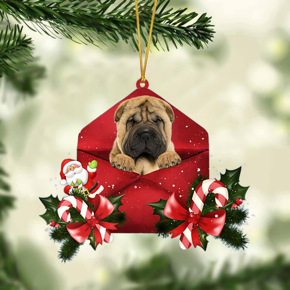 Shar Pei Christmas Letter Shaped Ornament / Acrylic Dog Christmas Ornament Xmas Dog Gifts