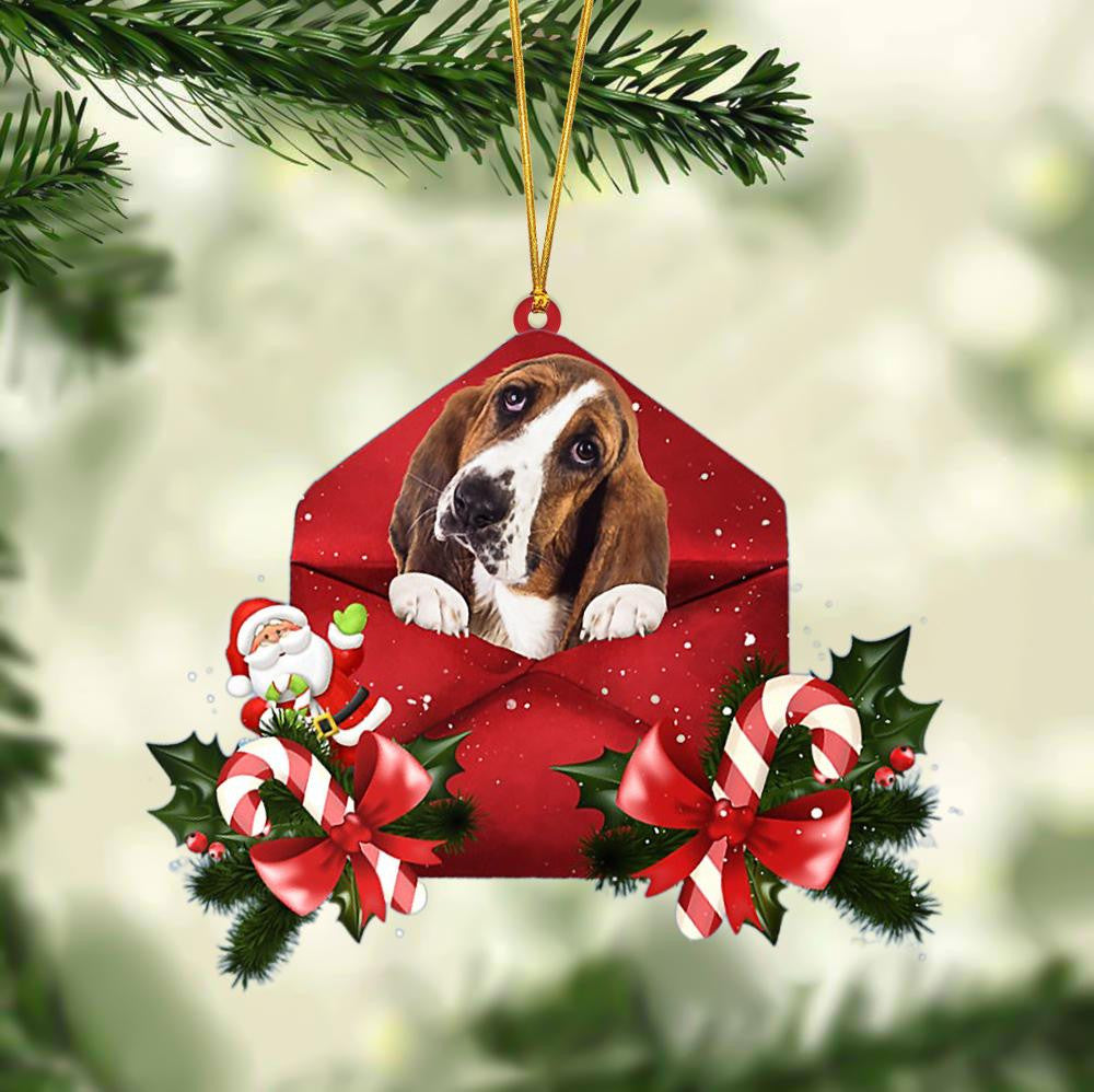 Basset Hound Christmas Letter Shaped Ornament / Acrylic Dog Christmas Ornament Xmas Dog Gifts