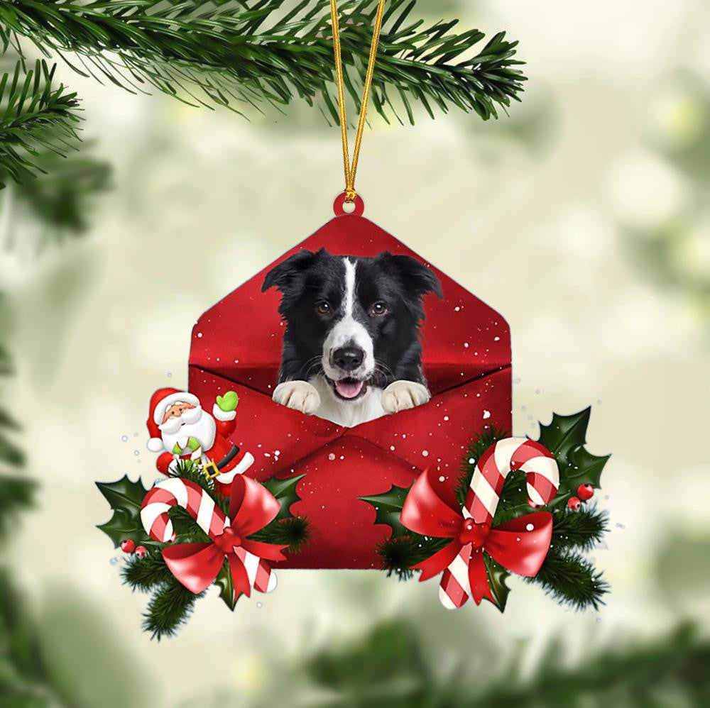 Border Collie Christmas Letter Shaped Ornament / Acrylic Dog Christmas Ornament Xmas Dog Gifts