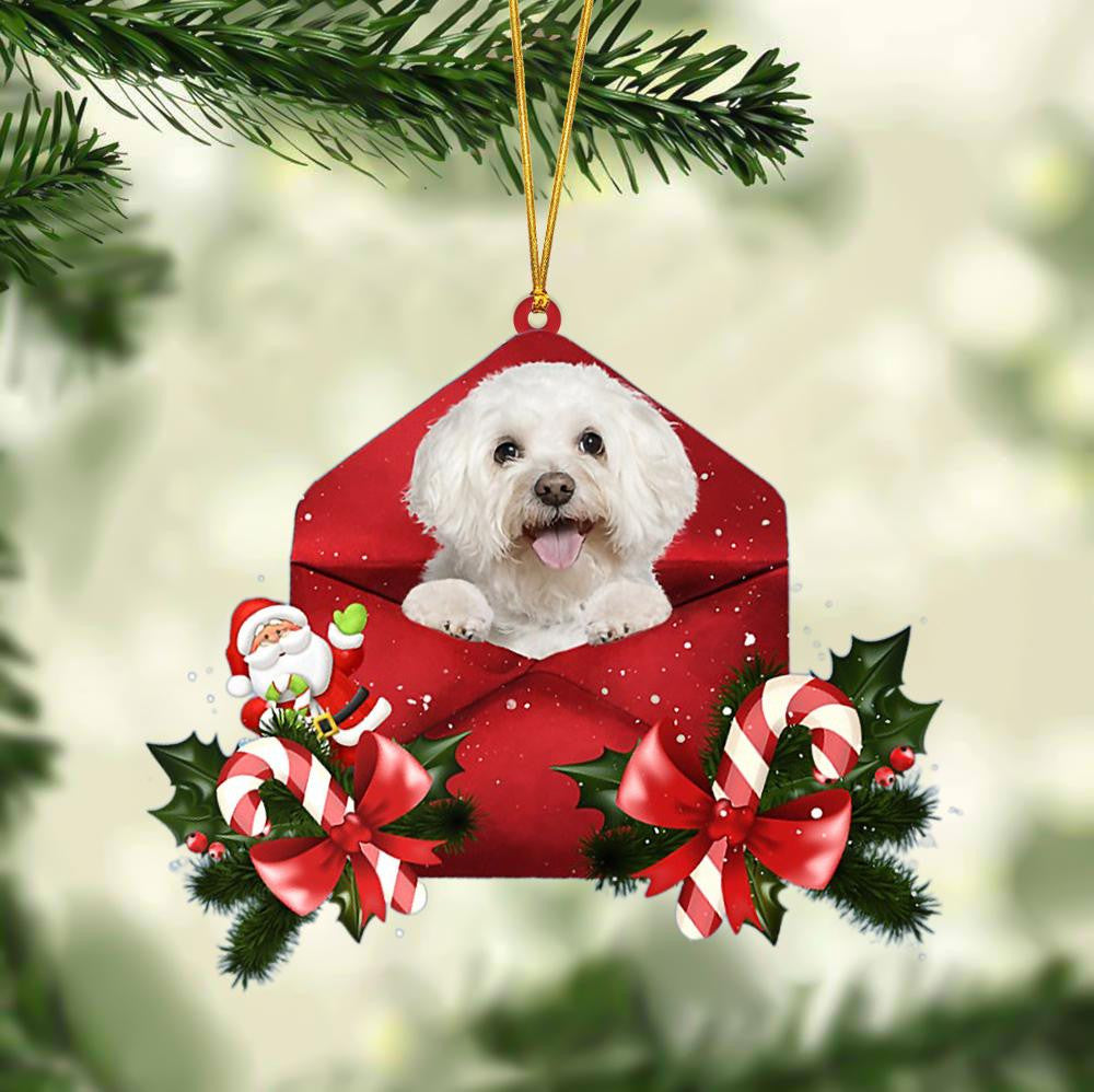 Bichon Christmas Letter Shaped Ornament / Acrylic Dog Christmas Ornament Xmas Dog Gifts