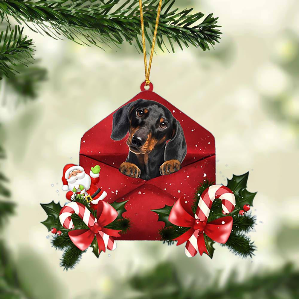 Dachshund Christmas Letter Shaped Ornament / Acrylic Dog Christmas Ornament Xmas Dog Gifts