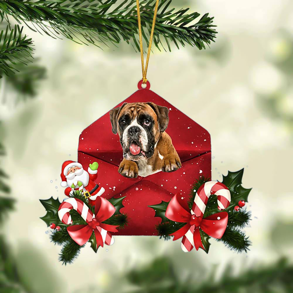 Boxer Christmas Letter Shaped Ornament / Acrylic Dog Christmas Ornament Xmas Dog Gifts