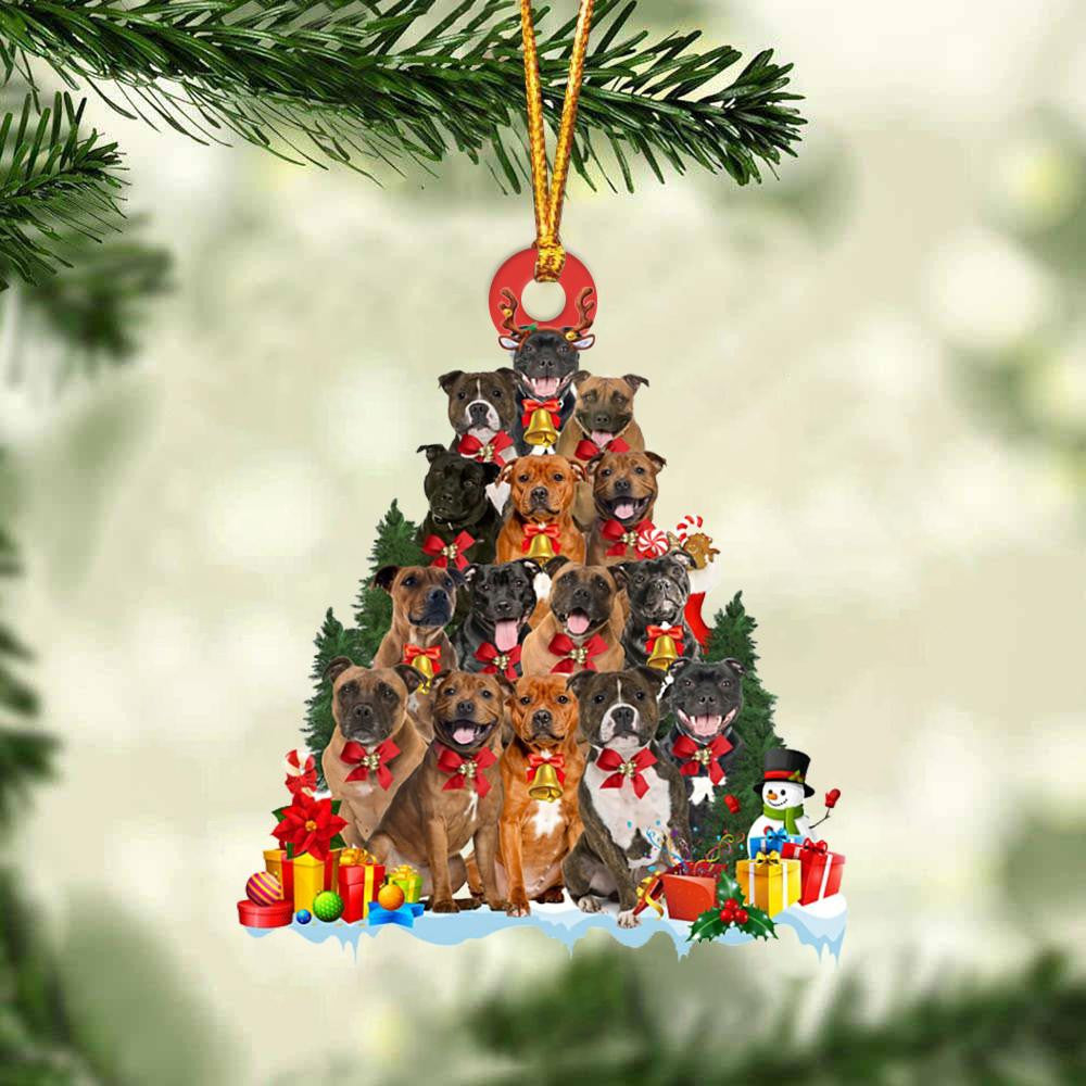 Staffordshire Bull Terrier Dog   Christmas Tree Ornament Dog Gifts Acrylic Ornament Dog Gifts Acrylic Ornament