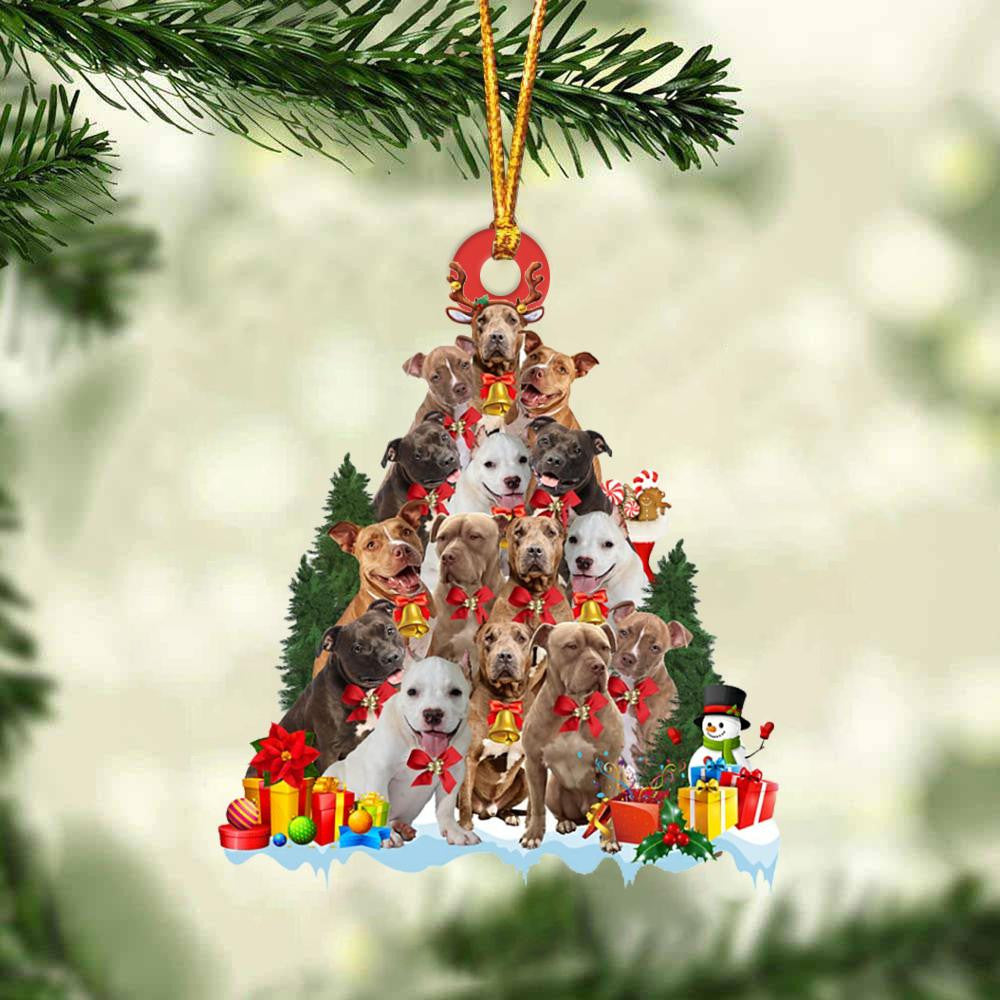 Pitbull Dog   Christmas Tree Ornament Dog Gifts Acrylic Ornament Dog Gifts Acrylic Ornament