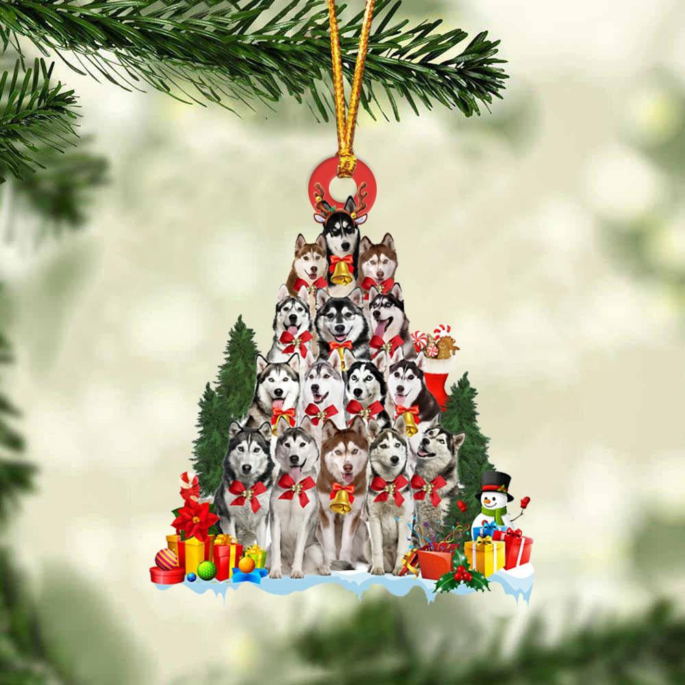Husky Dog   Christmas Tree Ornament Dog Gifts Acrylic Ornament Dog Gifts Acrylic Ornament