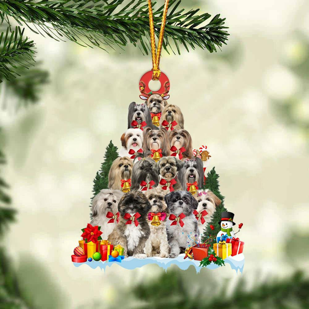 Lhasa Apso Dog   Christmas Tree Ornament Dog Gifts Acrylic Ornament Dog Gifts Acrylic Ornament