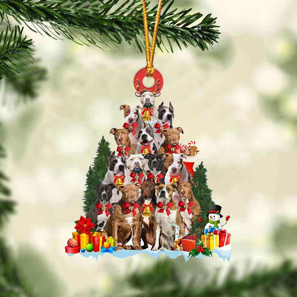 American Pit Bull Terrier Dog   Christmas Tree Ornament Dog Gifts Acrylic Ornament Dog Gifts Acrylic Ornament
